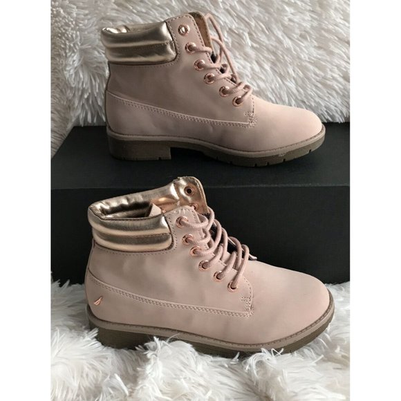 Girl’s Ankle Boots Nautica Zabra Little Girl Boots Lace Up Blush Size 2 #KB0008 - Picture 1 of 11